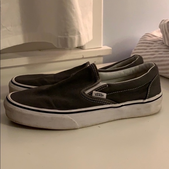 dark grey slip on vans